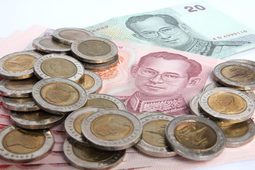 Many coin and bank  in Thai.