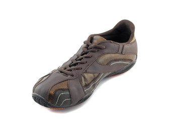 Brown sneakers. Isolated