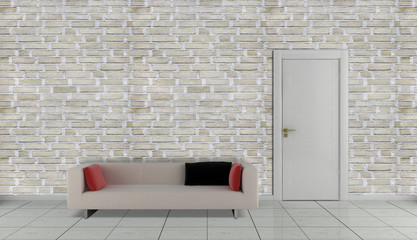 3d interno con divano