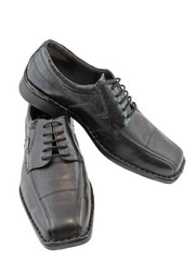 Men's classic black shoes. Isolated.