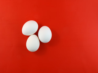 Easter eggs on colour background.