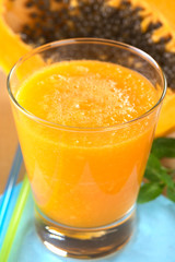 Fresh blended papaya juice
