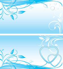 Fototapeta na wymiar Two floral backgrounds for banner