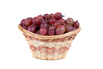 Fresh berries in a wicker basket