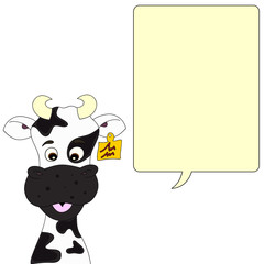 Cow with speech bubble