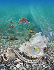 Obrazy na Szkle  Podwodny świat