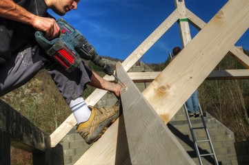charpentier au travail