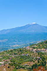 view on Etna in summer day