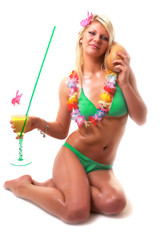 Farau mit Cocktail