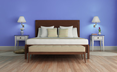 Purple Classic, fresh, luxury bedroom, with wood floor