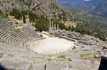 The theater of ancient Delphi in Greece