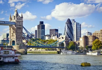 Fototapete London Londoner Skyline von der Themse aus gesehen