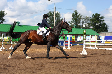 Competitions on concours - The woman carries out a route