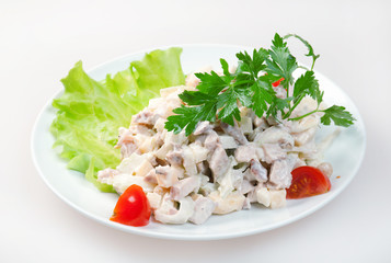 vegetarian Salad with beef and potatoes