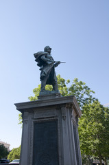 Statue near Senate House in Downtown Denver, Colorado, USA