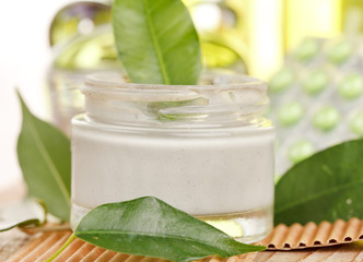 bottle of organic cream