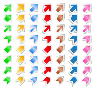 Set of Colorful Paper Arrows