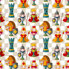 cartoon chess seamless pattern.