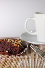 coffee and brownie cake