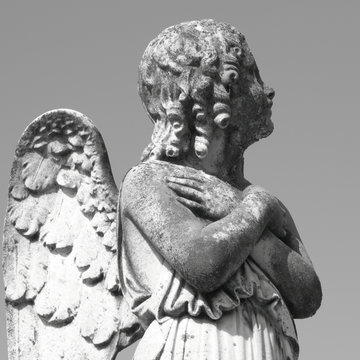 antique cemetery angel figure