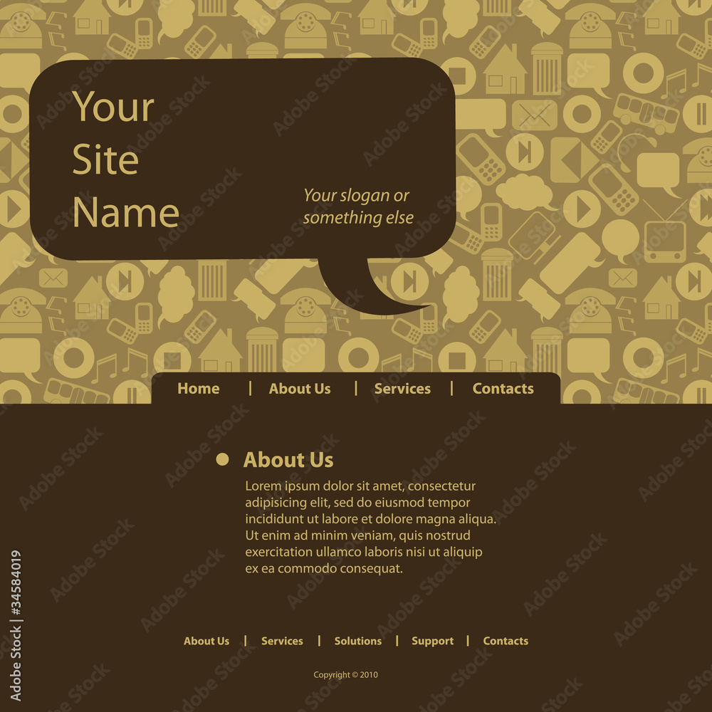 Sticker website template vector