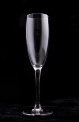 Champaign glass isolated on black