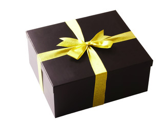 close up of black gift box
