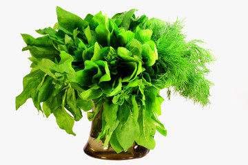 Spinach and dill for the holiday table