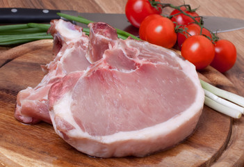 Fresh raw pork cutlet