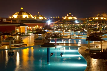 Foto op Plexiglas Hotel pool at night © Marzanna Syncerz