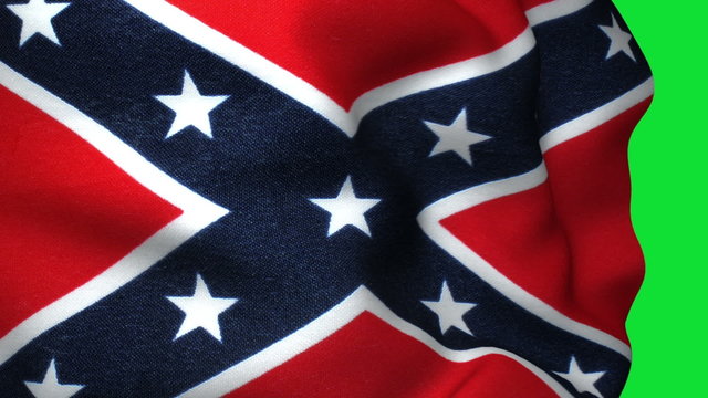 Confederate Flag in Green Screen