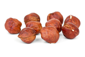 Few roasted hazelnuts