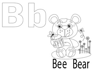Coloring Alphabet for Kids ,B