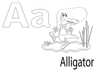 Coloring Alphabet for Kids ,A