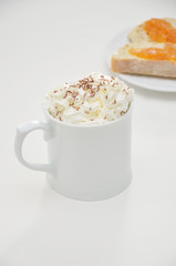 Hot Beverage and Whipped Cream with Chocolate