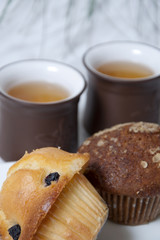 Muffins and chinese tea