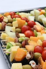 Brochette de fruits et fromage