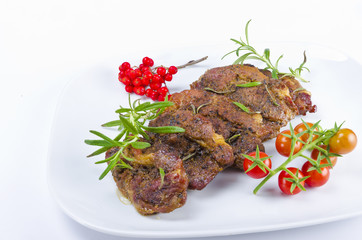 gegrilltes Nackenkotelett mit Kräuter
