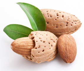 Group of almond nuts.