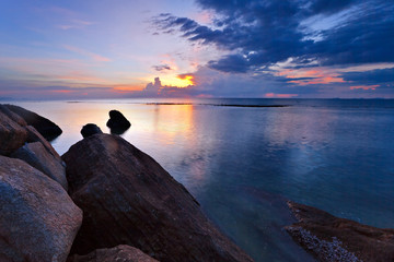 Tropical colorful sunset.