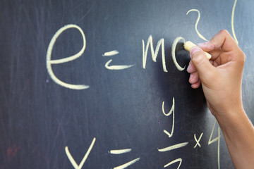 Mathematical assignment on a chalkboard