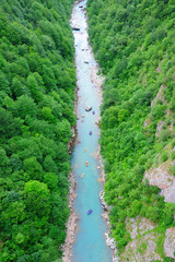 Rafting on the river Tara in Montenegro