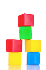 bright blocks isolated on white