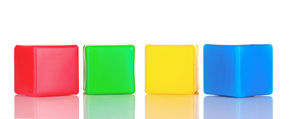 bright blocks isolated on white