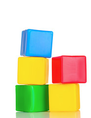bright blocks isolated on white