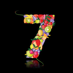 Number seven made from fruits. See others in my gallery