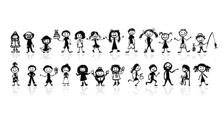Set of 24 drawing people's for your design