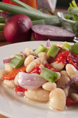Health White Bean Salad close up