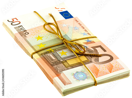 "liasse cadeau billets 50 euros" photo libre de droits sur la banque d