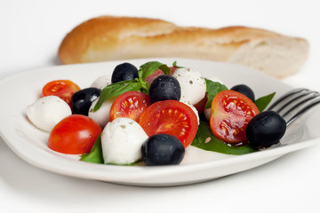 Caprese Salad with Mozzarella pearls